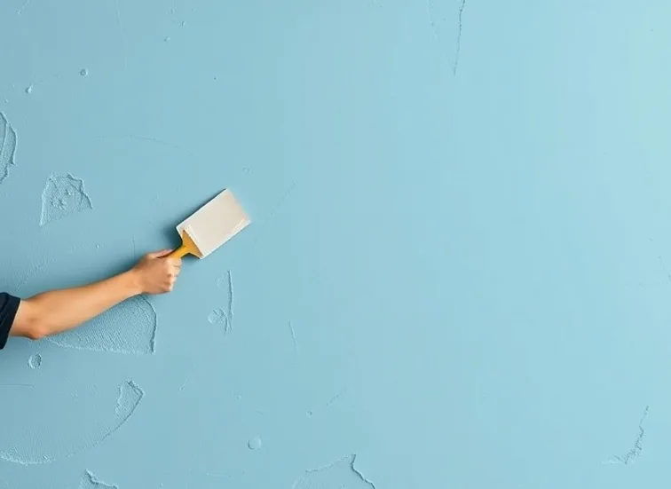 Application d'un enduit décoratif à la lisseuse sur un mur