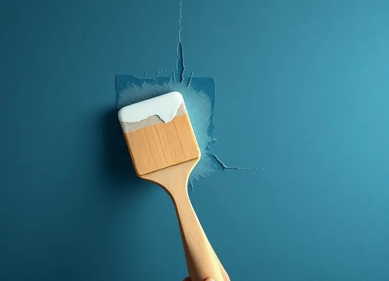 Ponçage et rebouchage des fissures avant mise en peinture